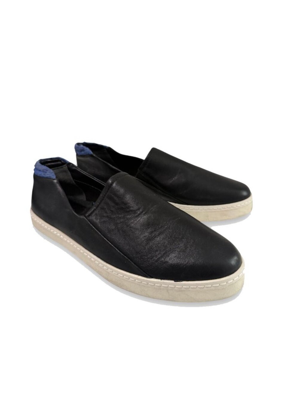 Franco Sarto Alma Black leather Slip On Sneaker Shoe Women's US 10